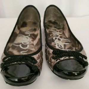SAM EDELMAN Calypso Silver Quilted Black Size 7.5